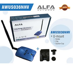 Alfa AWUS036NHV + Mount + Suck + Clip USB Wifi Adaptor